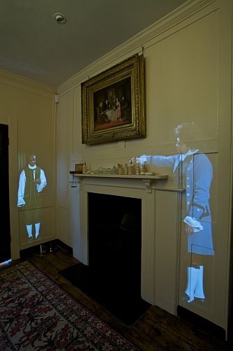 Era Vati installation of projections of Robert Levet and Francis Barber from teh 2009 House of Words exhibition